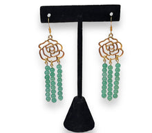 Load image into Gallery viewer, Earrings Rose Green Aventurine