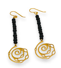 Load image into Gallery viewer, Lava Stone Whirl Earrings