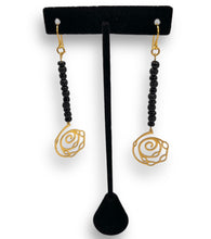 Load image into Gallery viewer, Lava Stone Whirl Earrings