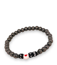 Load image into Gallery viewer, Word Bracelet Hematite Love