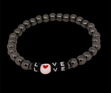 Load image into Gallery viewer, Word Bracelet Hematite Love