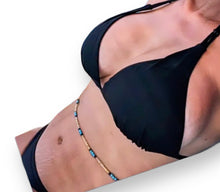 Load image into Gallery viewer, Body Beads Gold Teal Mamba