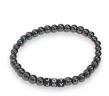 Load image into Gallery viewer, Word Bracelet Hematite Joy & Peace