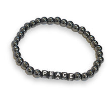 Load image into Gallery viewer, Word Bracelet Hematite Joy & Peace