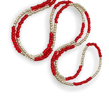 Load image into Gallery viewer, Body Beads Red Silver