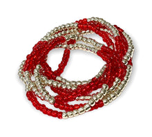 Load image into Gallery viewer, Body Beads Red Silver