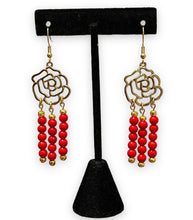 Load image into Gallery viewer, Rose Coral Earrings