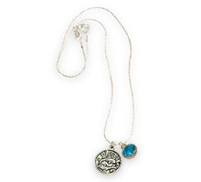 Load image into Gallery viewer, Pisces Vintage Coin Aquamarine Crystal ~ necklace