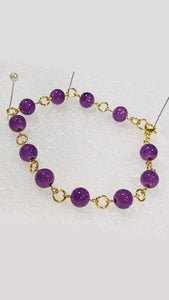 Bracelet Purple Bead Gold