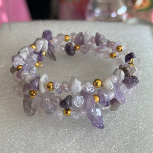 Amethyst Stones Wrap Bracelet