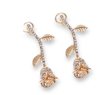 Load image into Gallery viewer, Sparkling Gold Roses ~ Earrings

