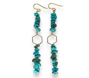 Turquoise Stone Chips Earrings