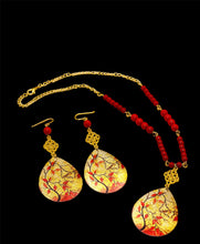 Load image into Gallery viewer, Coral Drops ~ Earrings &amp; Necklace Ensemble
