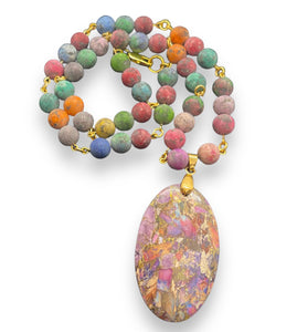 Jasper Stone Pendant Necklace