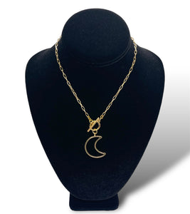 Moon Toggle Clasp Necklace