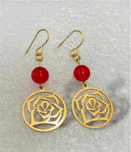 Load image into Gallery viewer, Roses &amp; Jade Earrings
