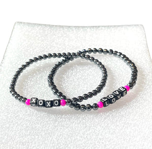 XOXO LOVE Hematite Bracelets