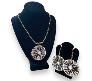 Mandala Flower Earrings & Necklace