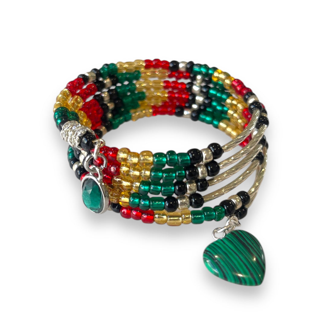 Jamrock and Love Wrap Bracelet