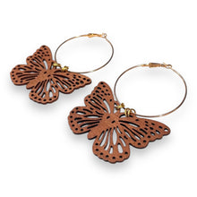 Load image into Gallery viewer, Earrings Butterfly Hoops
