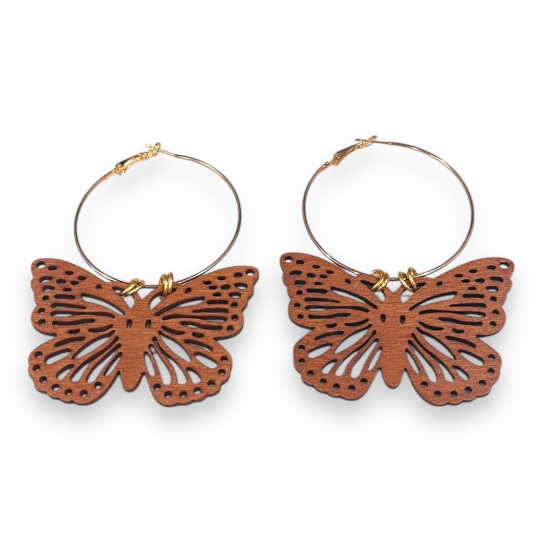 Earrings Butterfly Hoops