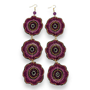 Earrings Purple Flower