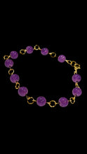 Load image into Gallery viewer, Bracelet Purple Bead Gold
