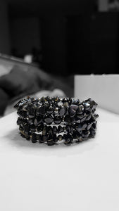 Wrap Bracelet Black Stone Chips