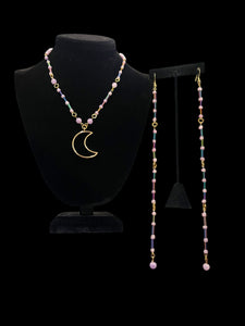 Necklace and Earrings Set Lavender Moon