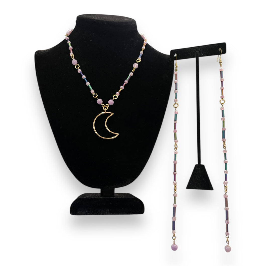 Necklace and Earrings Set Lavender Moon