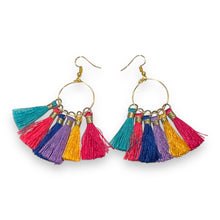 Load image into Gallery viewer, Earrings Tassel Hoops
