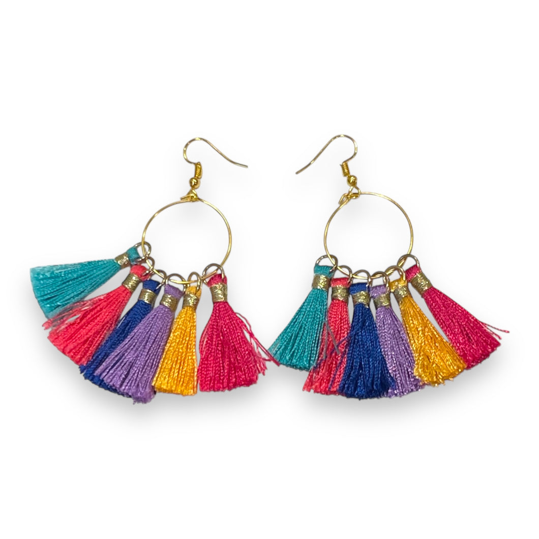 Earrings Tassel Hoops