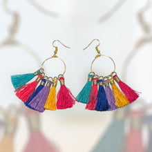 Load image into Gallery viewer, Earrings Tassel Hoops
