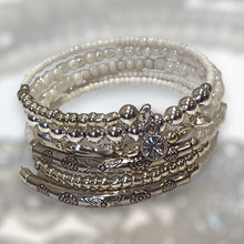 Load image into Gallery viewer, Wrap Bracelet White Silver Party Mix
