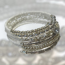 Load image into Gallery viewer, Wrap Bracelet White Silver Party Mix
