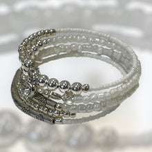 Load image into Gallery viewer, Wrap Bracelet White Silver Party Mix
