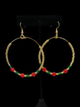 Load image into Gallery viewer, Earrings Beaded Hoops Gold
