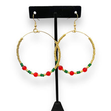 Load image into Gallery viewer, Earrings Beaded Hoops Gold
