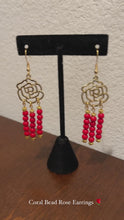 Load and play video in Gallery viewer, Coral Rose Earrings
