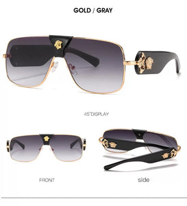 Medusa Aviator Sunglasses Black Gold Gray