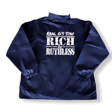 Load image into Gallery viewer, Real G&#39;s Stay Rich &amp; Ruthless Jacket (Navy)
