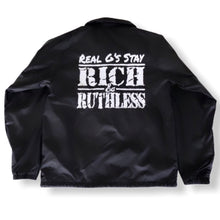 Load image into Gallery viewer, Real G&#39;s Stay Rich &amp; Ruthless Jacket (Black)
