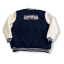 Load image into Gallery viewer, Stay Rich Stay Ruthless Letterman Jacket (Navy)
