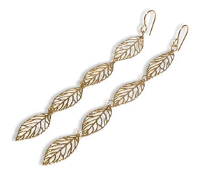 Gold Leaf Danglers ~ earrings