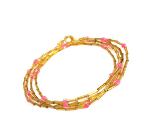 Body Beads Gold Pink