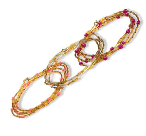 Body Beads Gold Pink