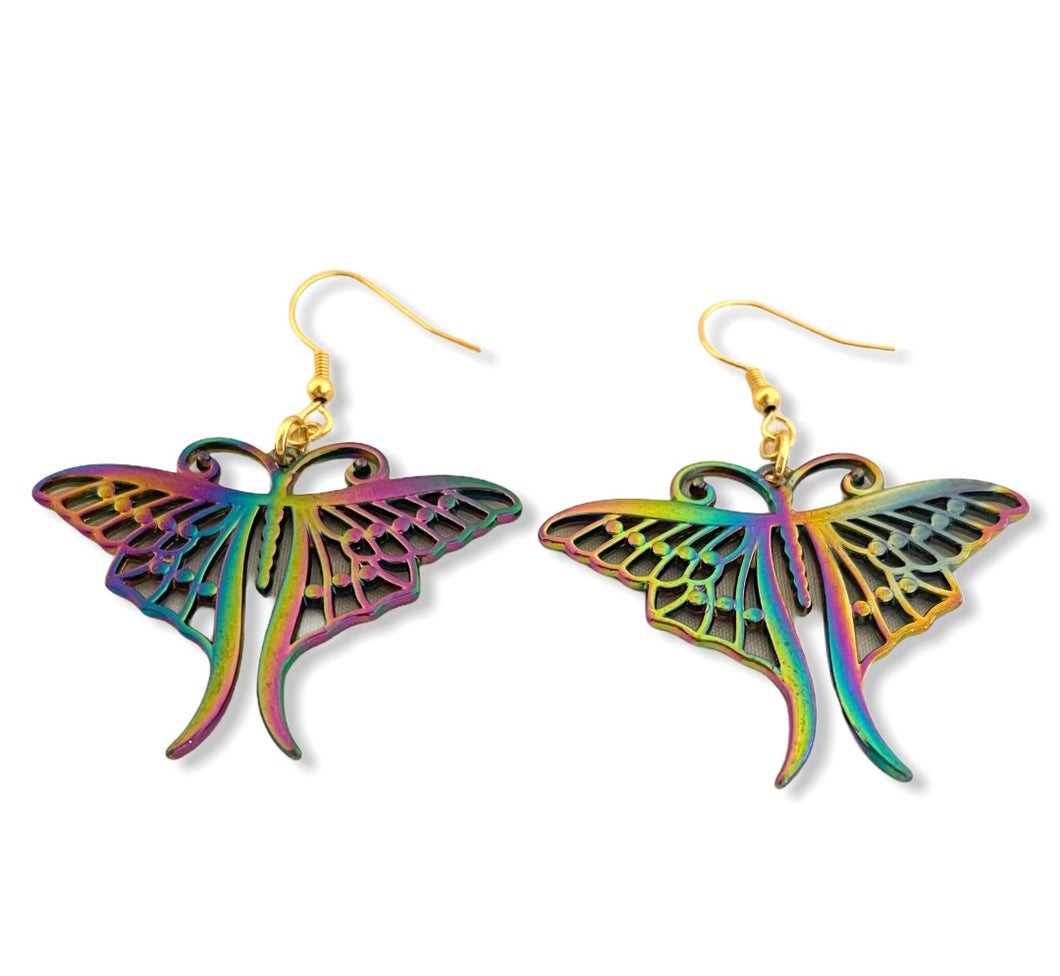 Shimmering Metallic Butterflies ~ earrings