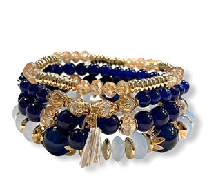 Mandala Midnight Blue ~ Earrings Bracelet set