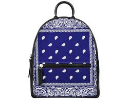Load image into Gallery viewer, Paisley Print Mini Back Pack Blue
