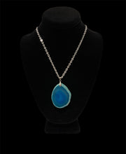 Load image into Gallery viewer, Agate Blue Stone ~ necklace
